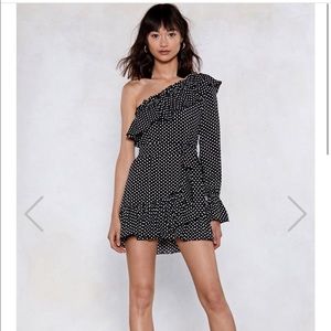 Half Sleeve Polka Dot Dress